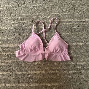 Pink Ruffled Bikini Top